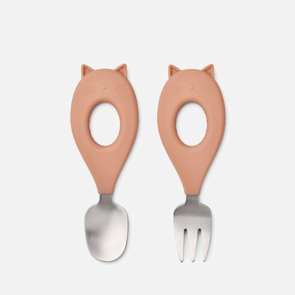 Liewood Stanley Baby Cutlery Set - Cat/Tuscany Rose