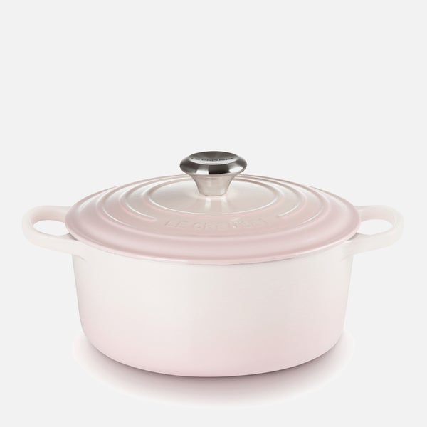 Le Creuset Signature Cast Iron Round Casserole Dish - 28cm - Shell Pink
