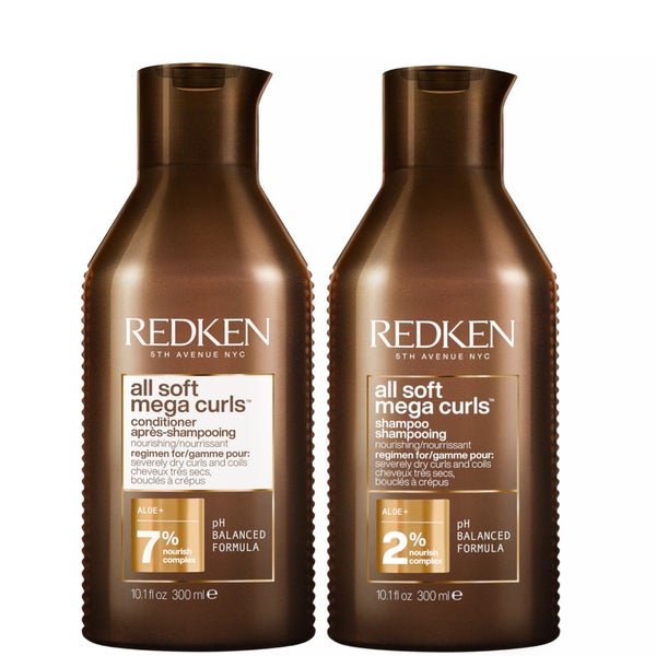 Redken All Soft Mega Curl Hydrating and Nourishing Shampoo and Conditioner Bundle for Curly and Coily Hair