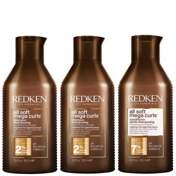 Redken All Soft Mega Curl Hydrating and Nourishing Shampoo Duo with Conditioner for Curly and Coily Hair