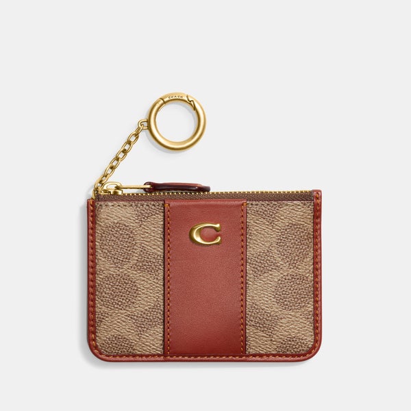 Coach Leather Signature Mini ID Skinny Card Case