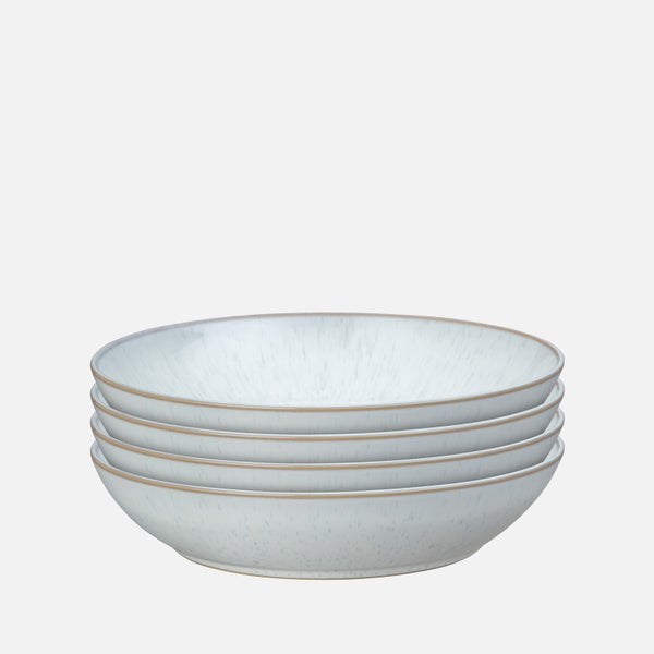 Denby White Speckle Pasta Bowls - Set of 4
