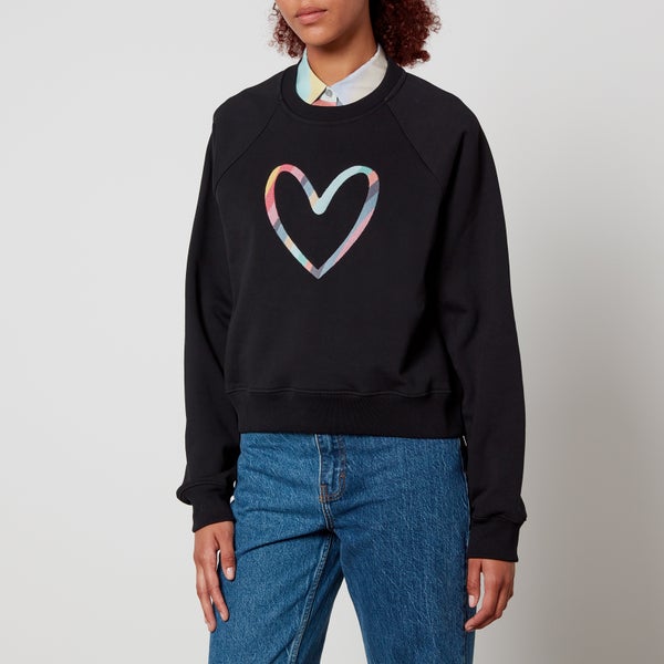 PS Paul Smith Swirl Heart Fleece-Back Cotton-Jersey Sweatshirt