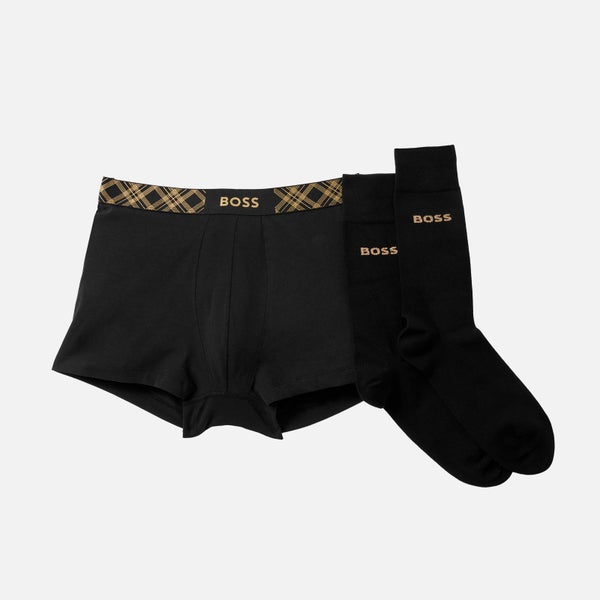 BOSS Bodywear Cotton-Blend Boxer Trunks & Socks Gift Pack
