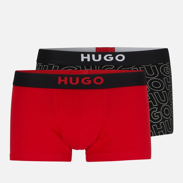 HUGO Two-Pack Cotton-Blend Brother Boxer Trunks