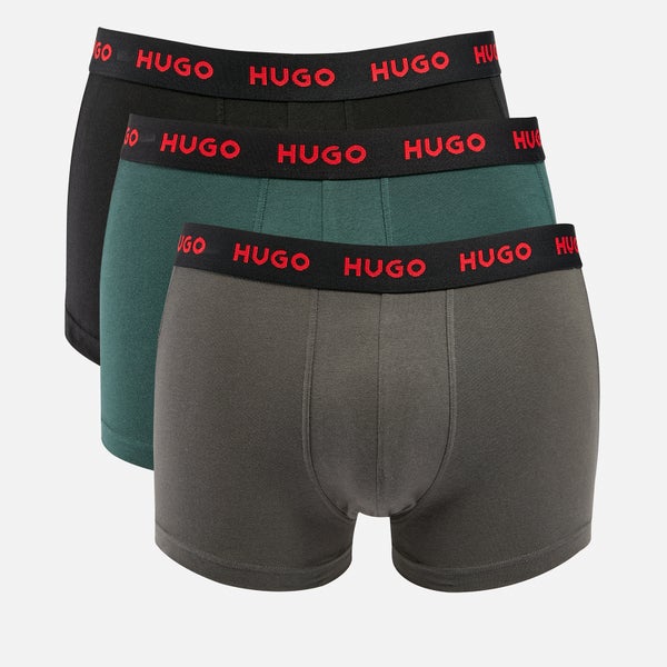 HUGO Bodywear Three-Pack Cotton-Blend Boxer Trunks