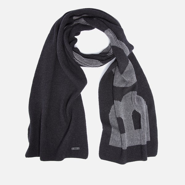 BOSS Black Lamico Cotton and Wool-Blend Scarf