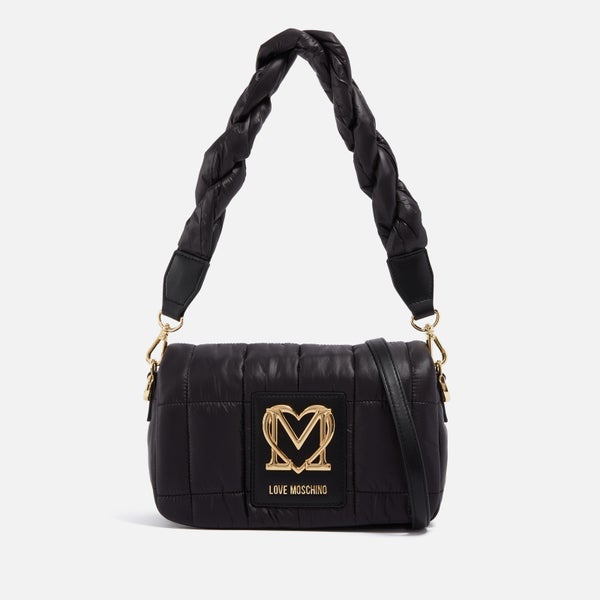 Love Moschino Thin Air Shell and Faux Leather Shoulder Bag
