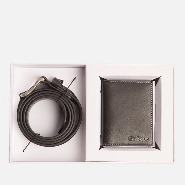 Barbour Leather Belt and Billfold Wallet Gift Set