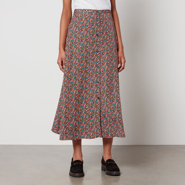 Barbour Anglesey Floral-Print Lyocell Midi Skirt