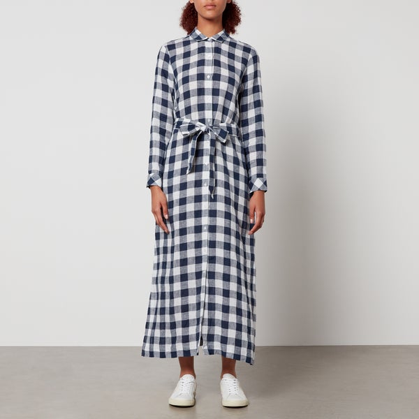 Barbour Marine Checked Linen Maxi Dress