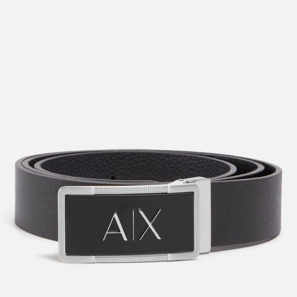 Armani Exchange Double Buckle Leather Belt