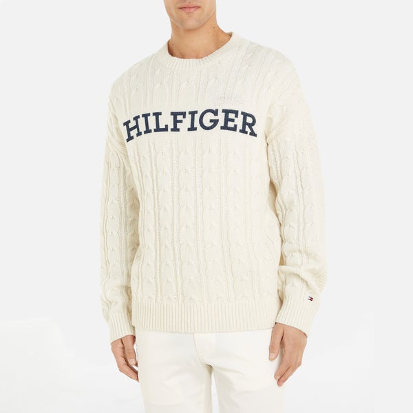Tommy Hilfiger Monotype Cable-Knit Wool-Blend Jumper