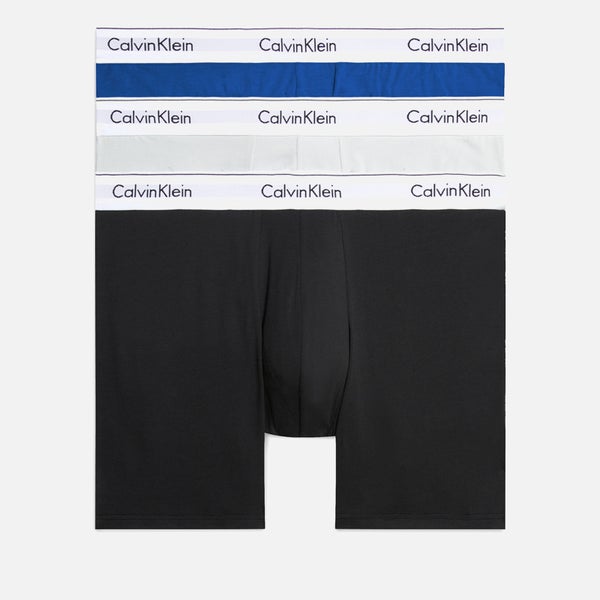 Calvin Klein Men's 3 Pack Boxer Briefs - Mazarine Blue/Black/Lunar Rock