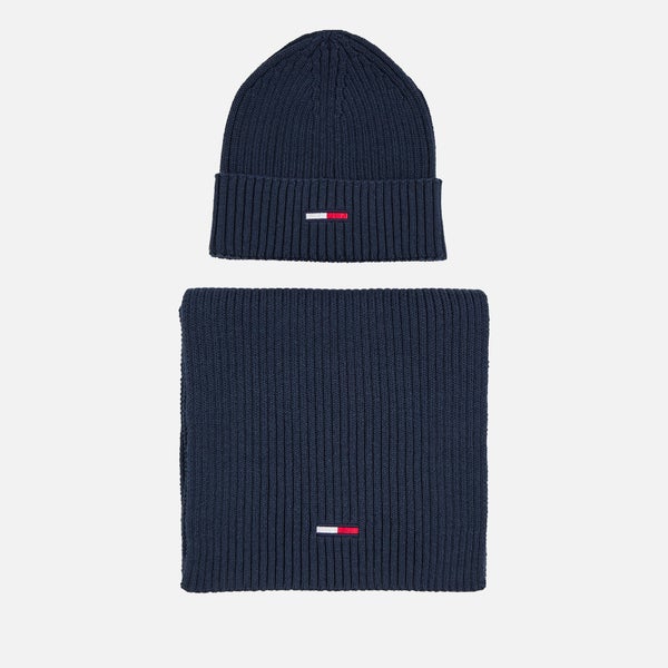 Tommy Jeans Cotton-Blend Beanie & Scarf Gift Set