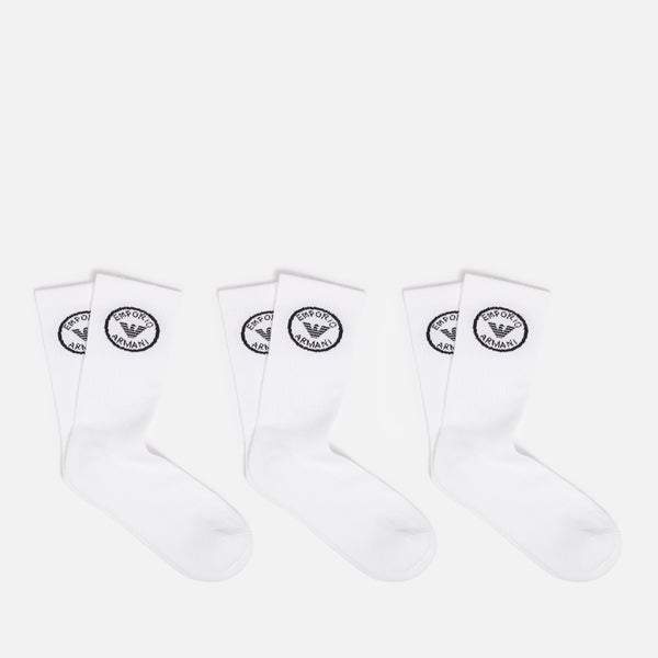 Emporio Armani 3 Pack Cotton-Blend Socks