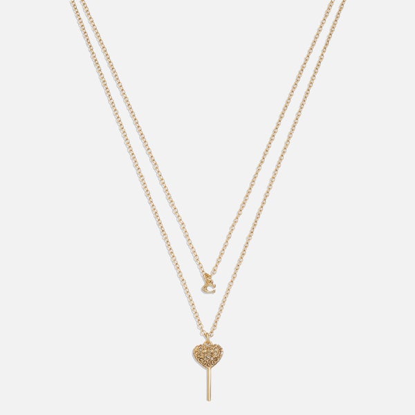 Coach Lollipop Gold-Toned Brass Multi Layer Necklace