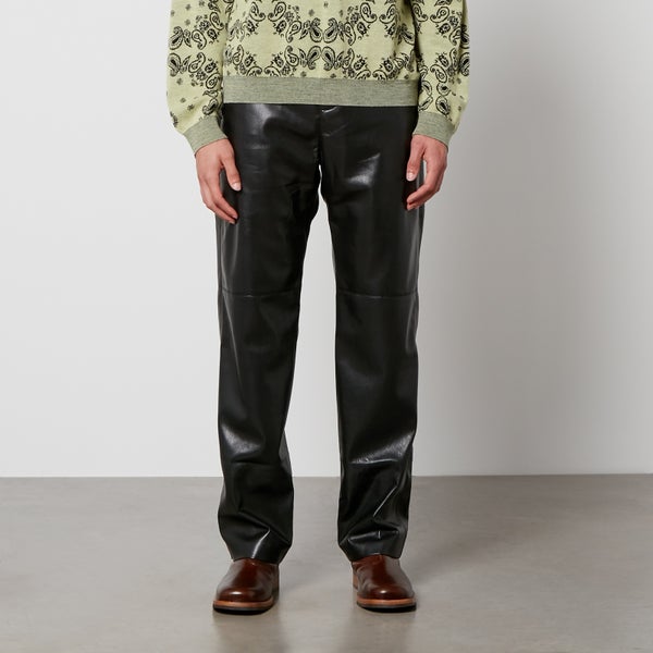 Nanushka Aric Faux Leather Straight-Leg Trousers