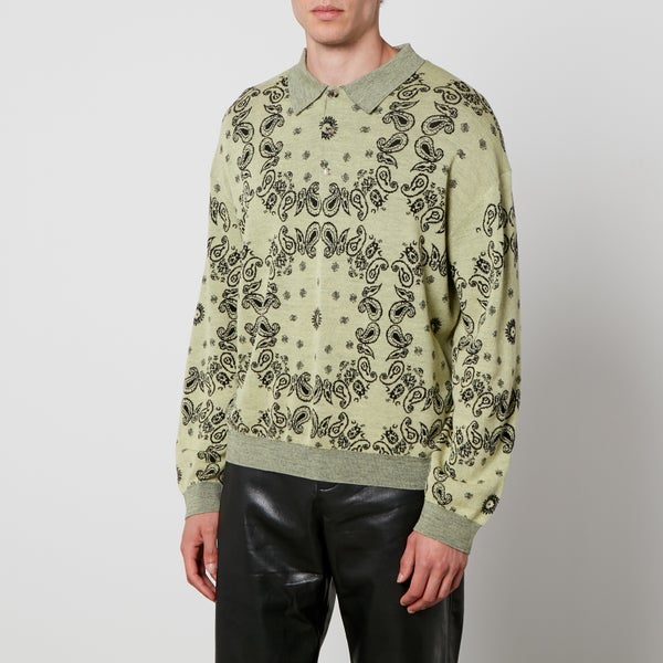 Nanushka Ziast Jacquard-Knit Wool Polo Shirt