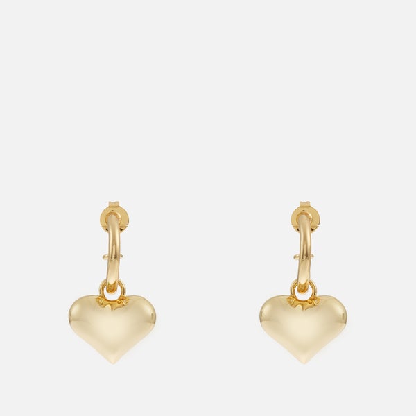 Crystal Haze Golden Hearts Gold-Plated Earrings