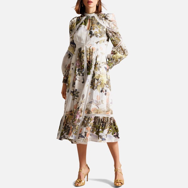 Ted Baker Maylily Floral-Print Linen Dress