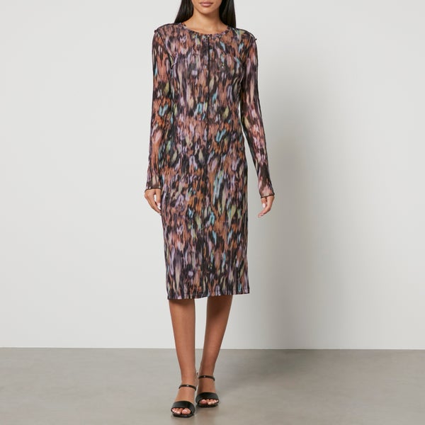 PS Paul Smith Printed Mesh Midi Dress