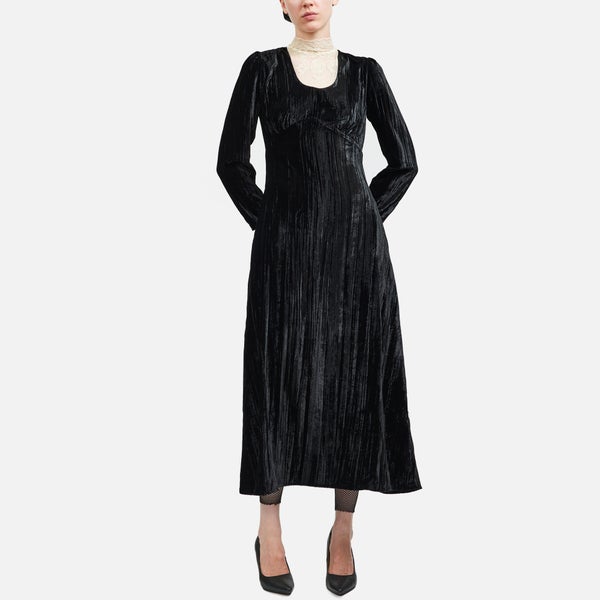 Batsheva Kavita Shirred Velvet Dress