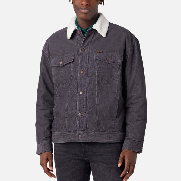 Wrangler Antifit Fleece-Trimmed Cotton-Corduroy Trucker Jacket