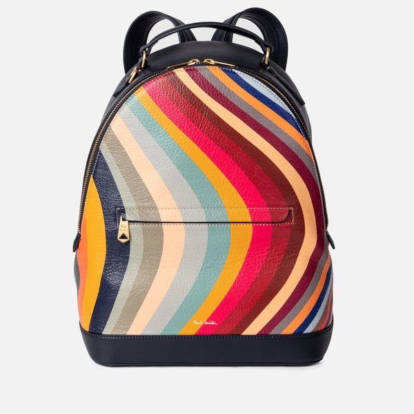 Paul Smith Swirl Striped Leather Backpack
