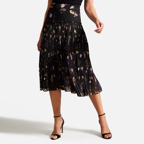 Ted Baker Tereysa Floral Pleated Jersey Skirt