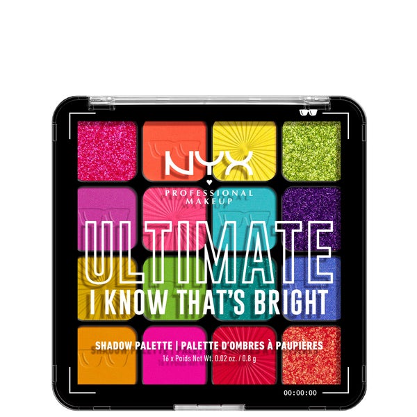 NYX Professional Makeup Ultimate Shadow Palette Vegan 16-Pan - I Know That's Bright