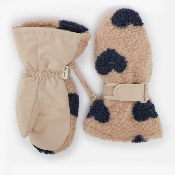 Konges Sløjd Jody Heart Shell and Faux Fur Mittens