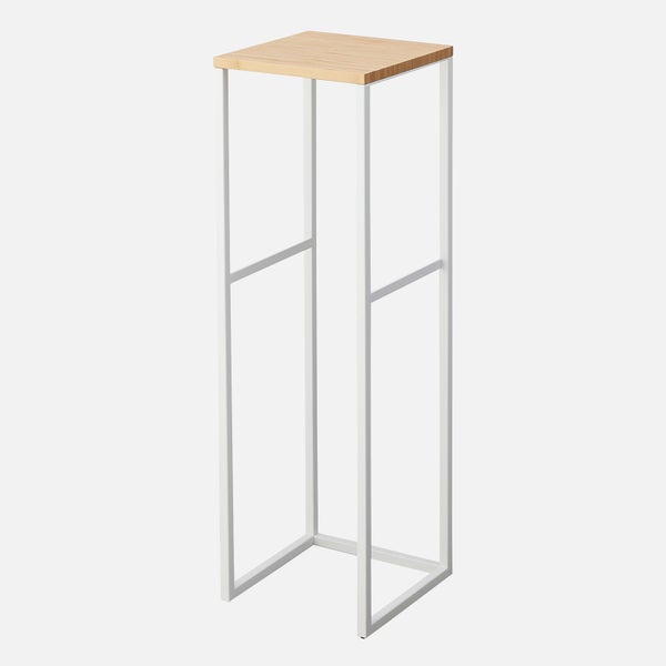 Yamazaki Tower 2-Tiered Shelf With Wooden Top - White