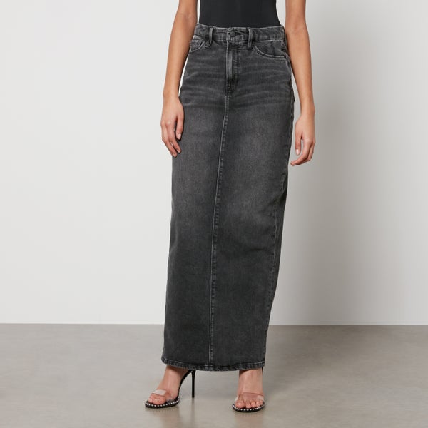 Good American Tube Denim Maxi Skirt