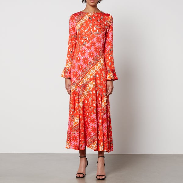 Never Fully Dressed Cassidy Eliza Printed Crepe de Chine Dress