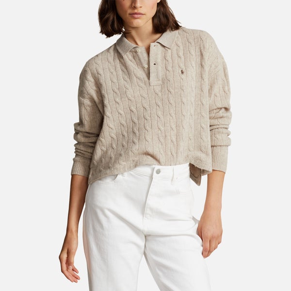 Polo Ralph Lauren Long Sleeve Wool and Cashmere-Blend Polo Shirt