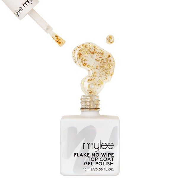 Mylee Gel Polish Gold Flake No Wipe Top Coat - 15ml