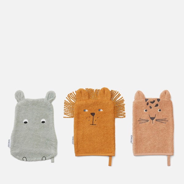 Liewood Sylvester Washcloth 3-Pack - Safari Mix