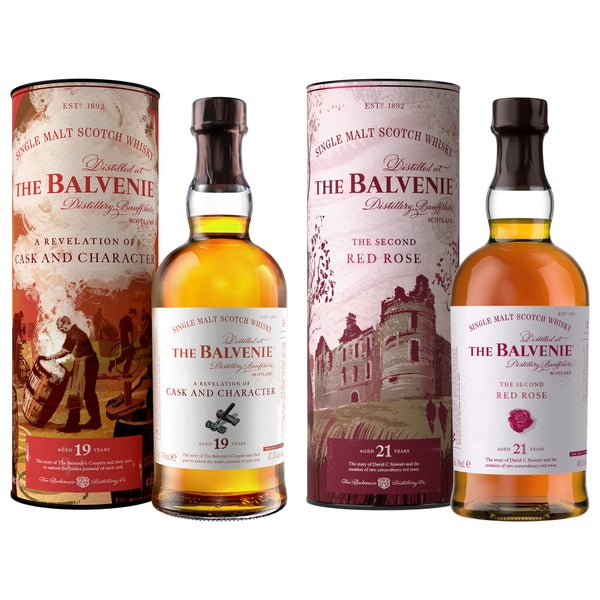The Balvenie Stories 19 Year Old with The Balvenie 21 Year Old Scotch Whisky Bundle Gift Set