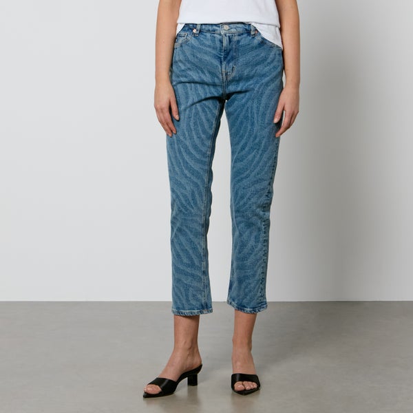 PS Paul Smith Zebra Print Denim Straight-Leg Jeans