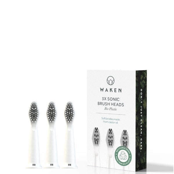 Waken Mouthcare Sonic Toothbrush Heads - White (Pack of 3)