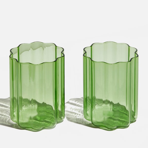Fazeek Wave Glass - Set of 2 Green