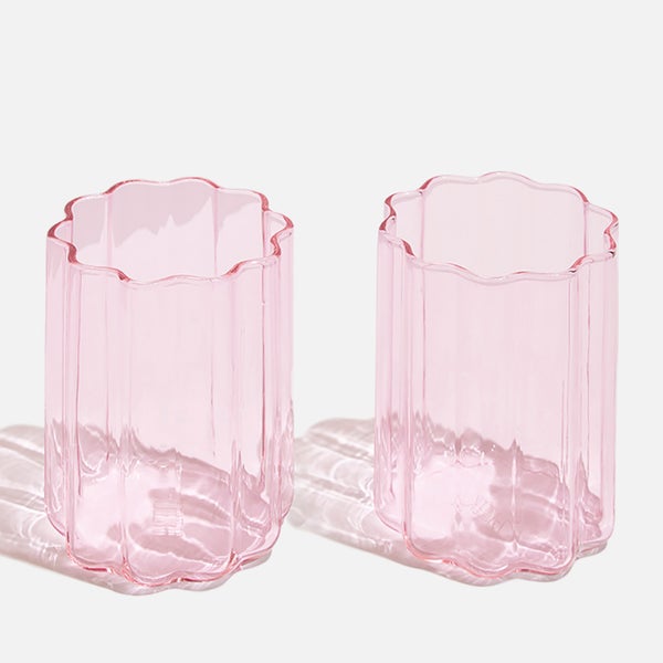 Fazeek Wave Glass - Set of 2 Pink