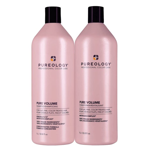 Pureology Pure Volume Shampoo and Conditioner Routine For Flat, Fine, Colour Treated Hair 1000ml