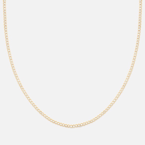 Astrid & Miyu Bezel Tennis Chain Necklace - Gold Tone