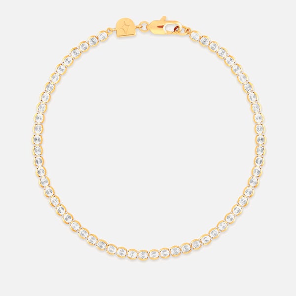 Astrid & Miyu Bezel Tennis Chain Bracelet - Gold Tone