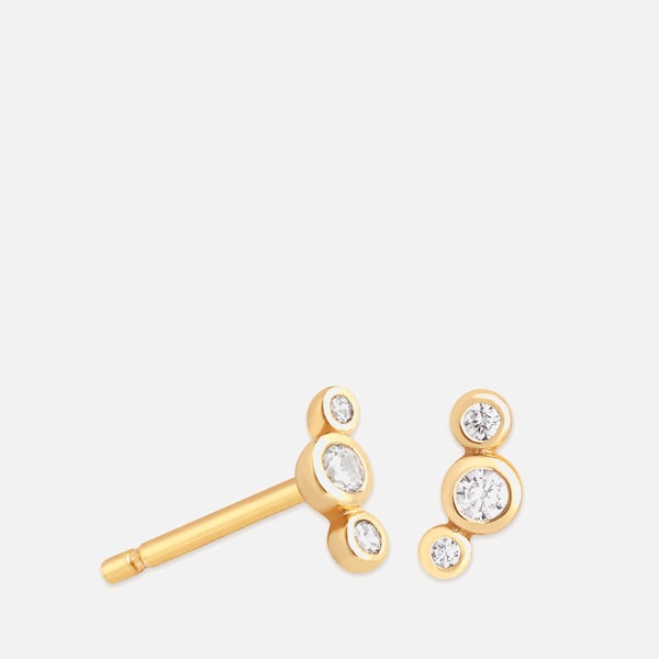 Astrid & Miyu Crystal Scatter Stud Earrings - Gold Tone/Sterling Silver