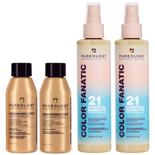 Pureology Color Fanatic Nanoworks Gold Mini Shampoo and Conditioner Routine Duo for Very Dry Hair