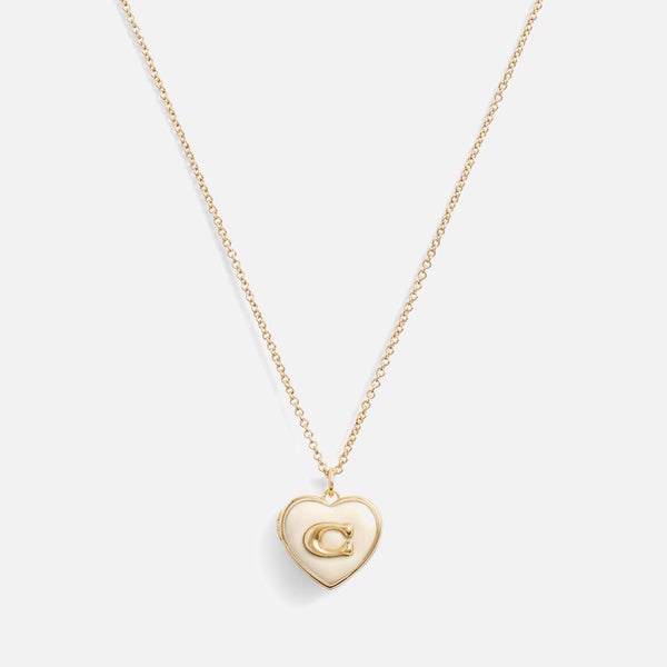 Coach Heart Boxed Gold-Tone Pendant Necklace