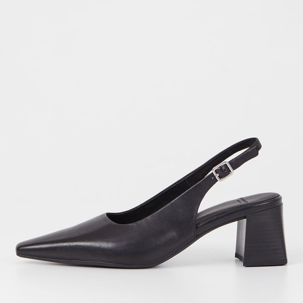 Vagabond Women's Altea Leather Sling Back Court Shoes - Black